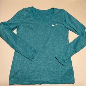 Nike workout Dry Fit long sleeve blue top